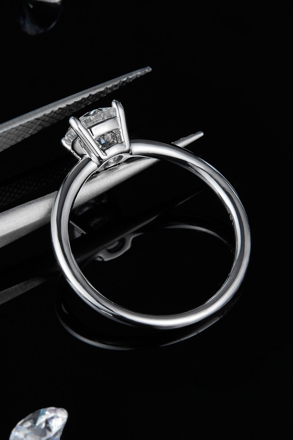 1 Carat Moissanite 925 Sterling Silver Solitaire Ring - Uylee's Boutique