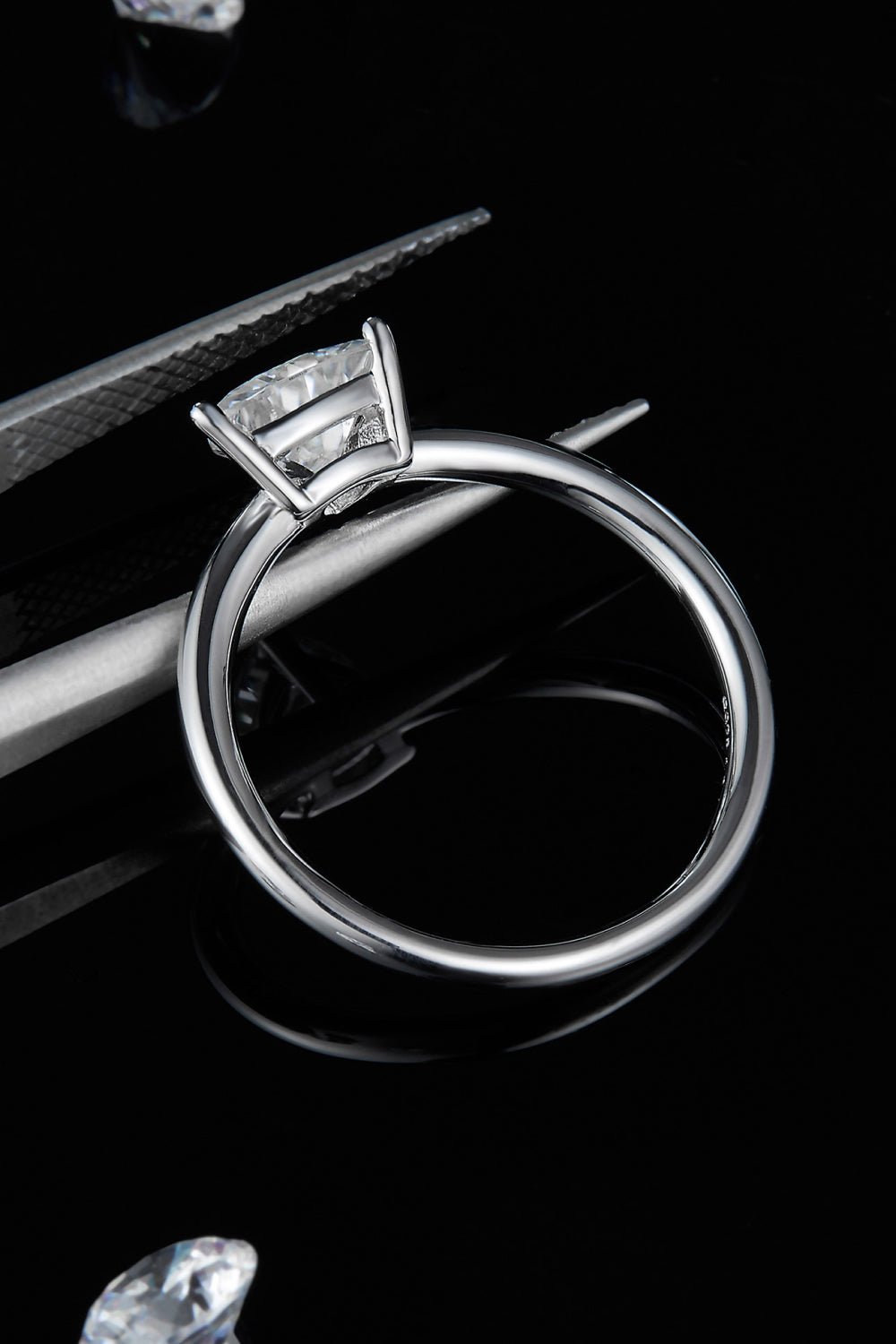 1 Carat Moissanite 925 Sterling Silver Solitaire Ring - Uylee's Boutique