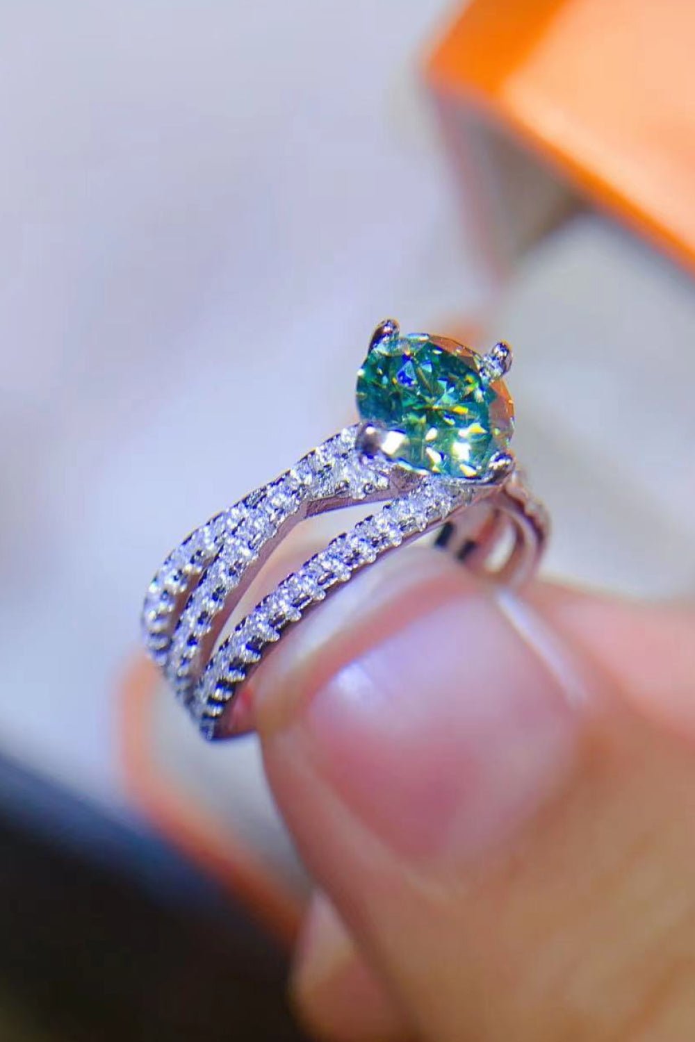 1 Carat Moissanite Contrast 925 Sterling Silver Ring - Uylee's Boutique