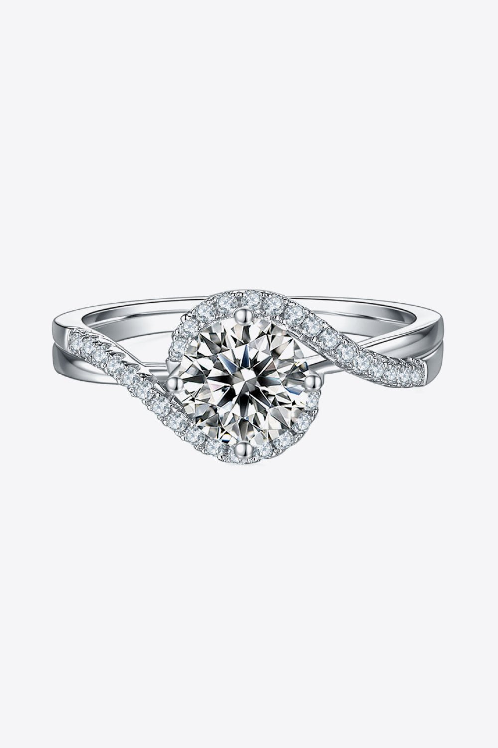 1 Carat Moissanite Crisscross Ring - Uylee's Boutique