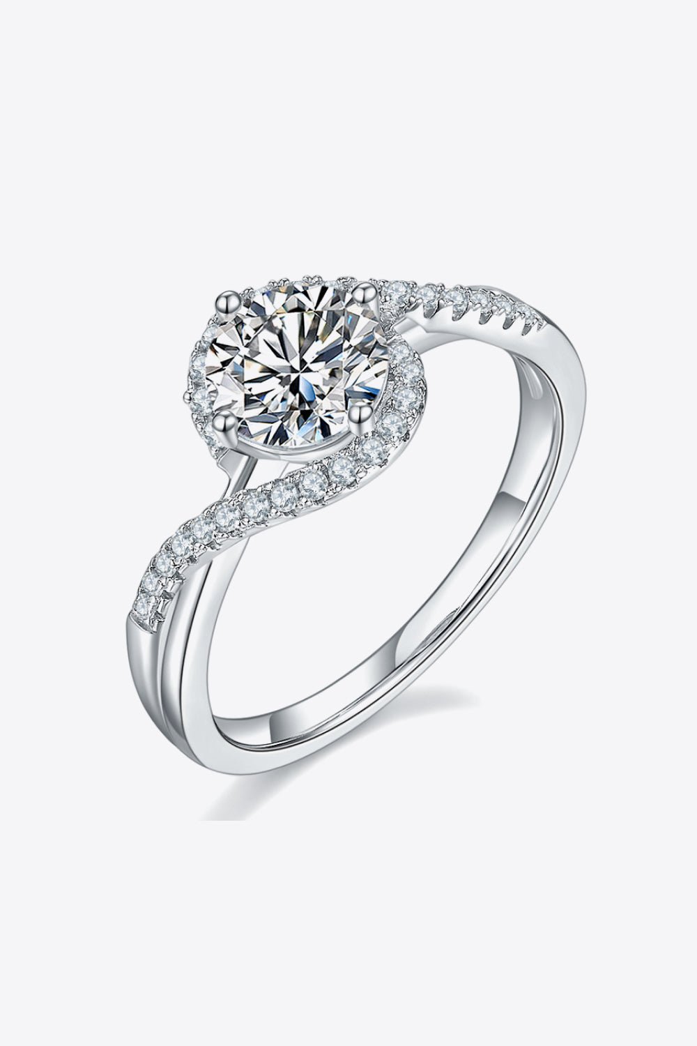 1 Carat Moissanite Crisscross Ring - Uylee's Boutique