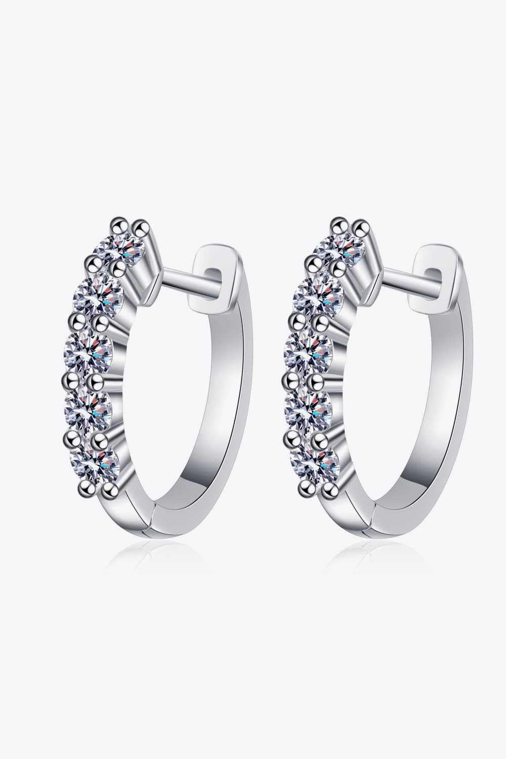 1 Carat Moissanite Hoop Earrings - Uylee's Boutique