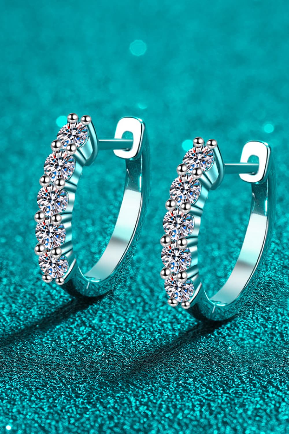 1 Carat Moissanite Hoop Earrings - Uylee's Boutique