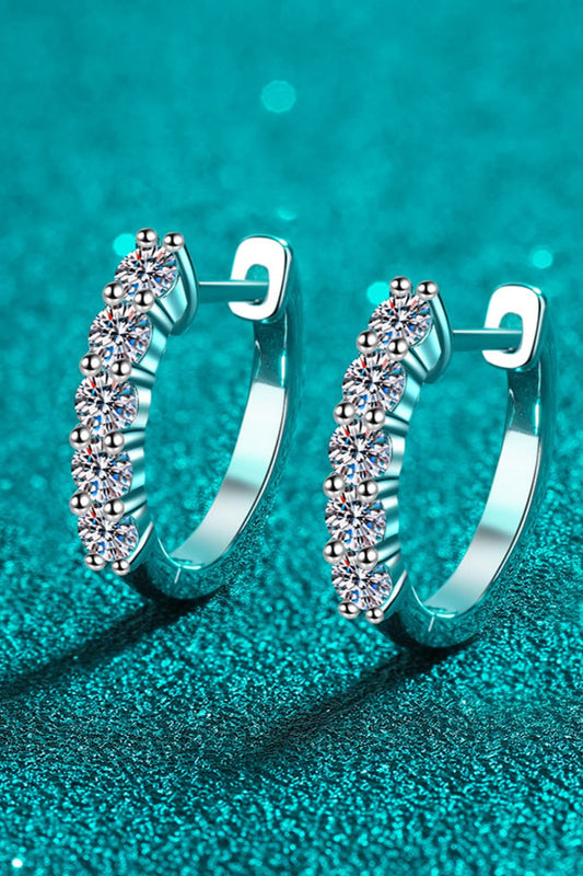 1 Carat Moissanite Hoop Earrings - Uylee's Boutique