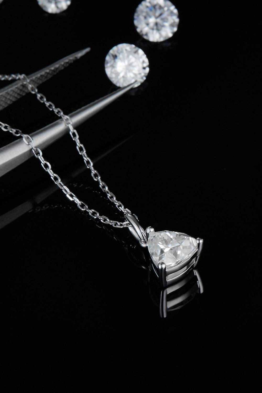 1 Carat Moissanite Pendant 925 Sterling Silver Necklace - Uylee's Boutique