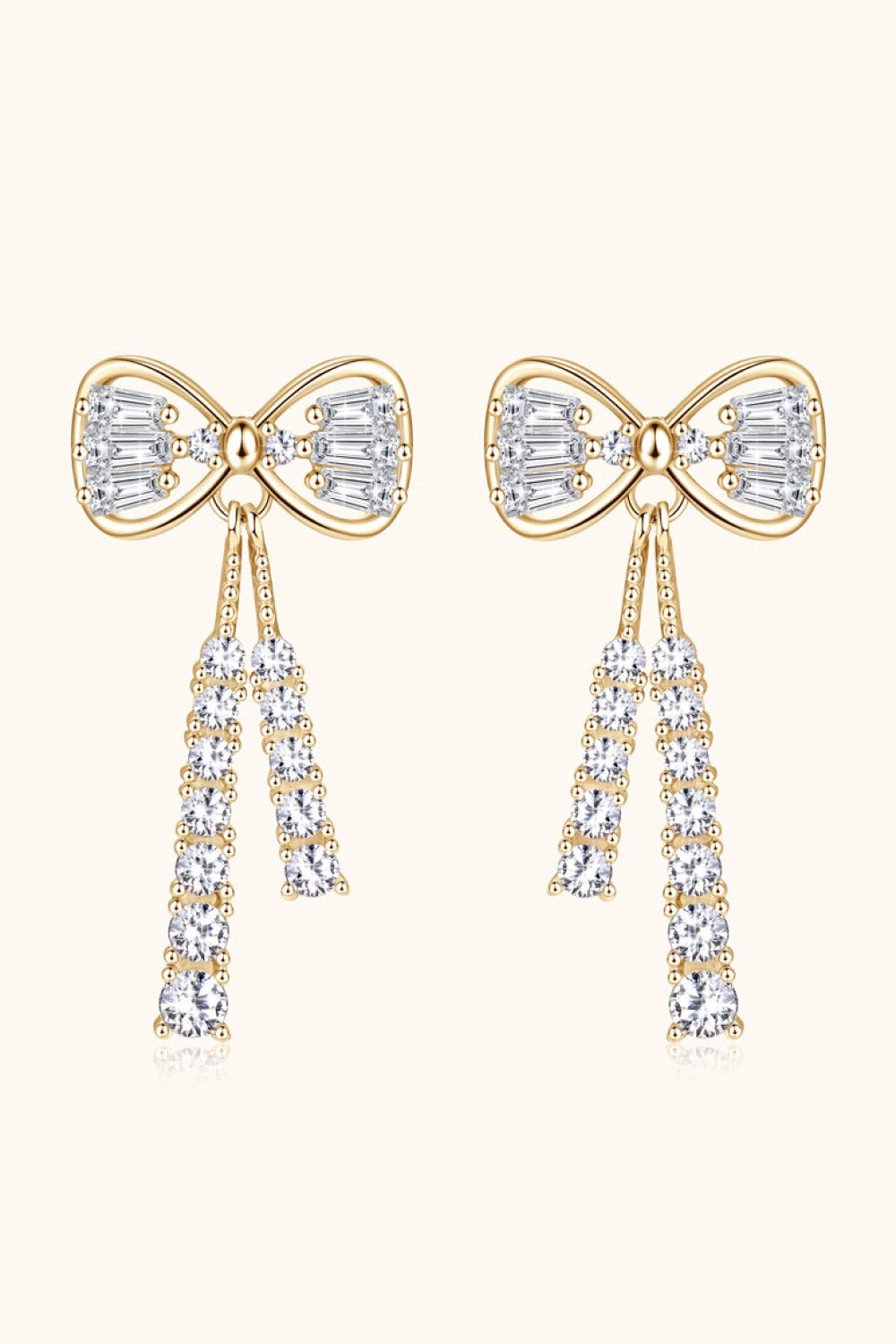 1.12 Carat Moissanite 925 Sterling Silver Bow Earrings - Uylee's Boutique