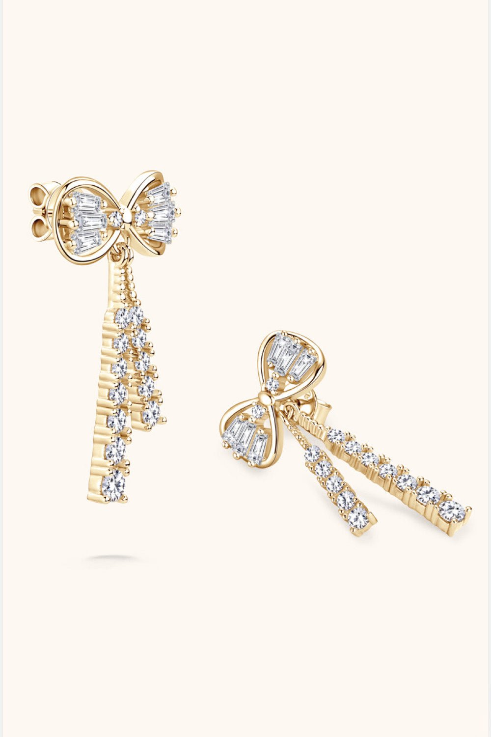1.12 Carat Moissanite 925 Sterling Silver Bow Earrings - Uylee's Boutique