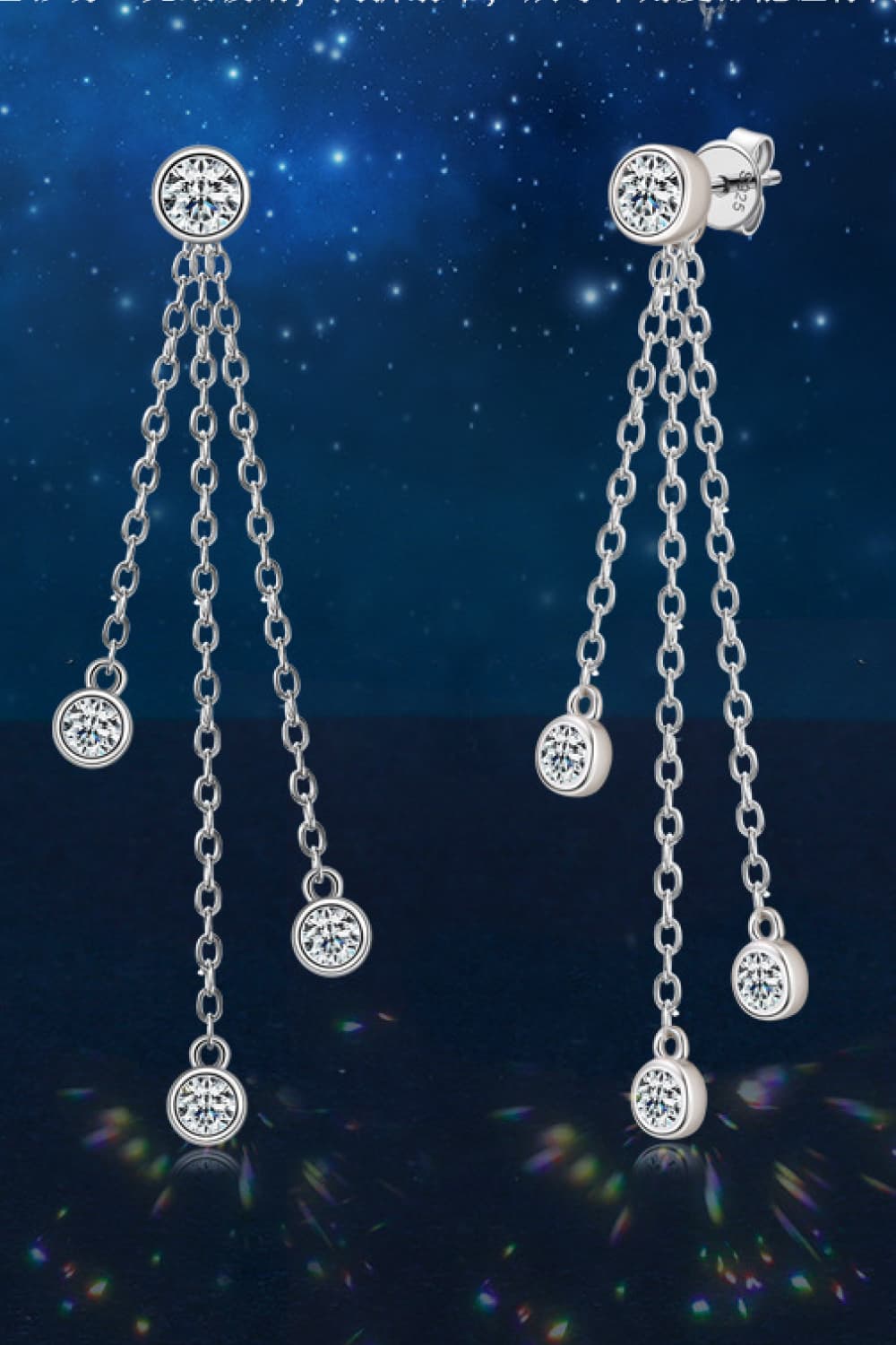 1.2 Carat Moissanite Layered Chain Earrings - Uylee's Boutique