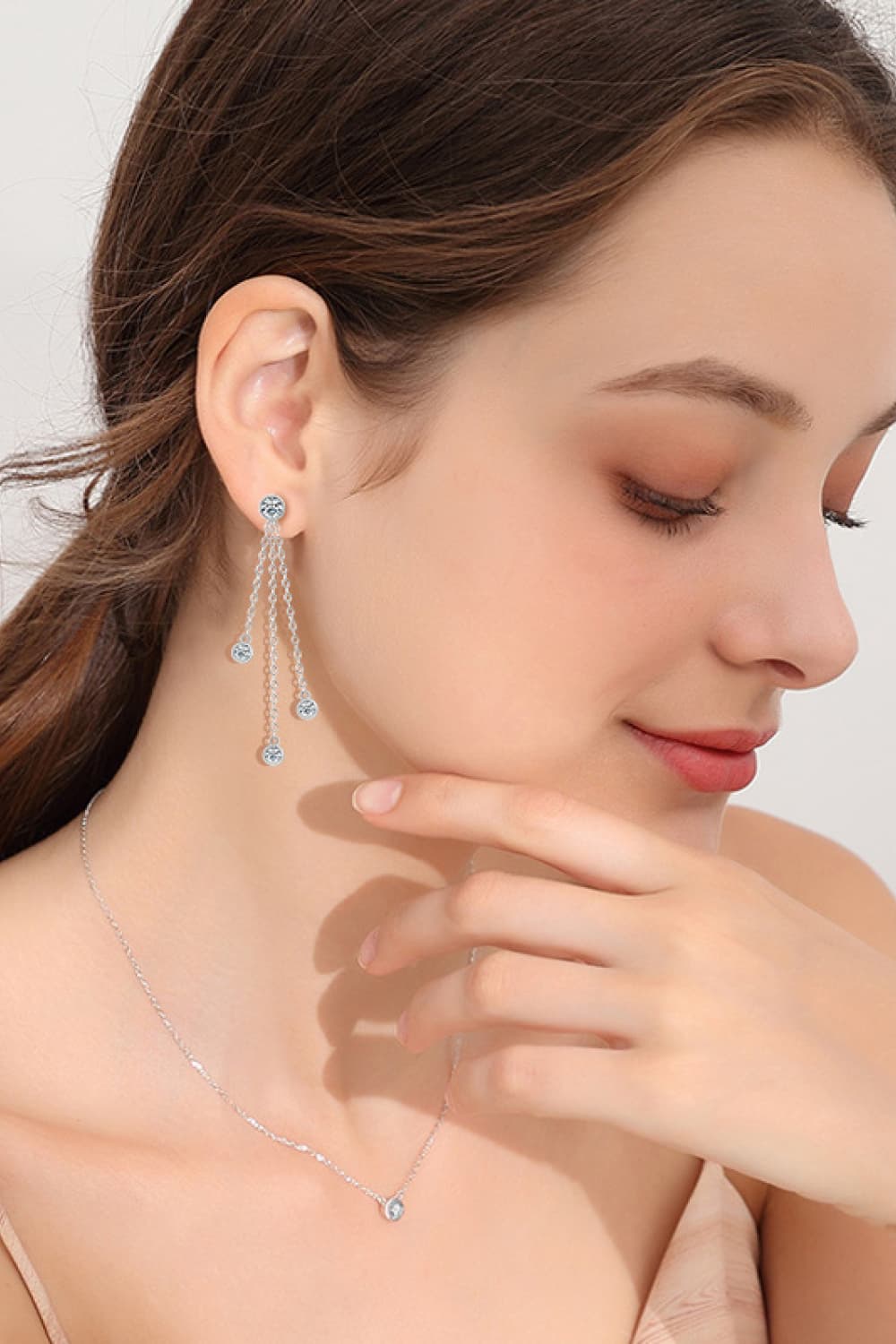 1.2 Carat Moissanite Layered Chain Earrings - Uylee's Boutique
