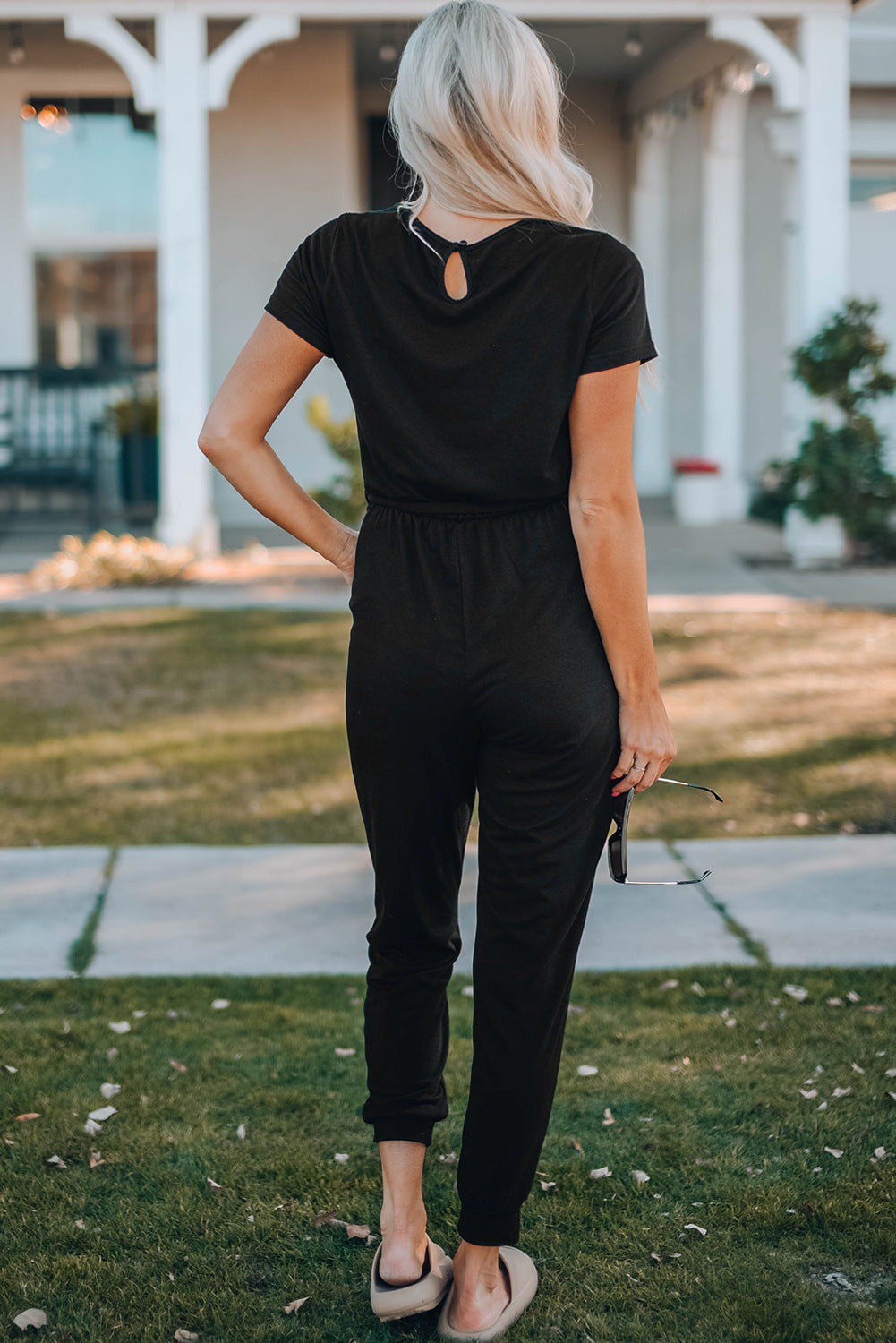 Belted V-Neck Jogger Jumpsuit (Mommy and Me Set)