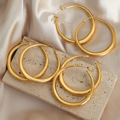 18K Gold-Plated Hoop Earrings - Makes a Great Gift!