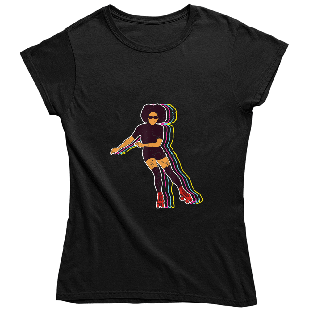 Vintage Roller Skating Ladies T Shirt and Hoodie