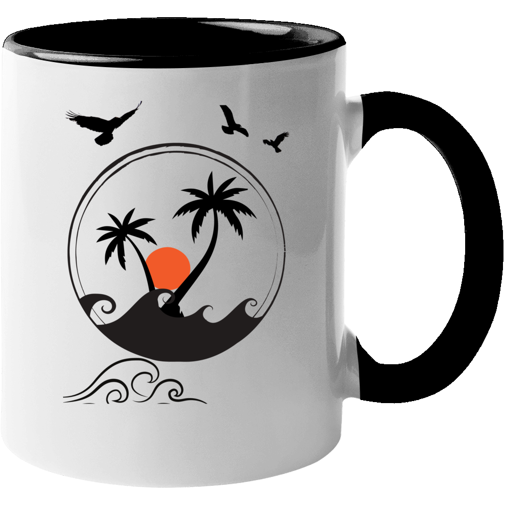 Palm Tree And Sunset Mug