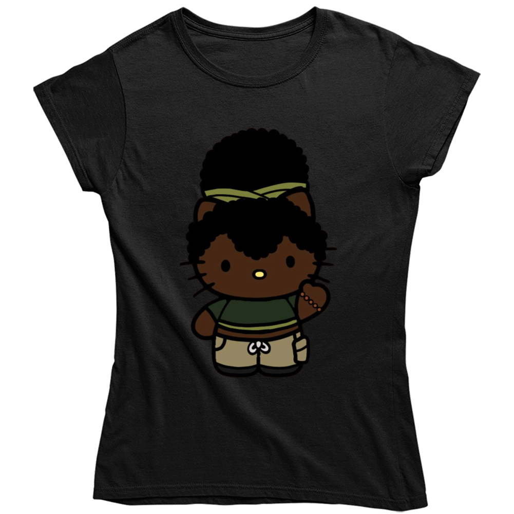 Curly Kitty Ladies T Shirt