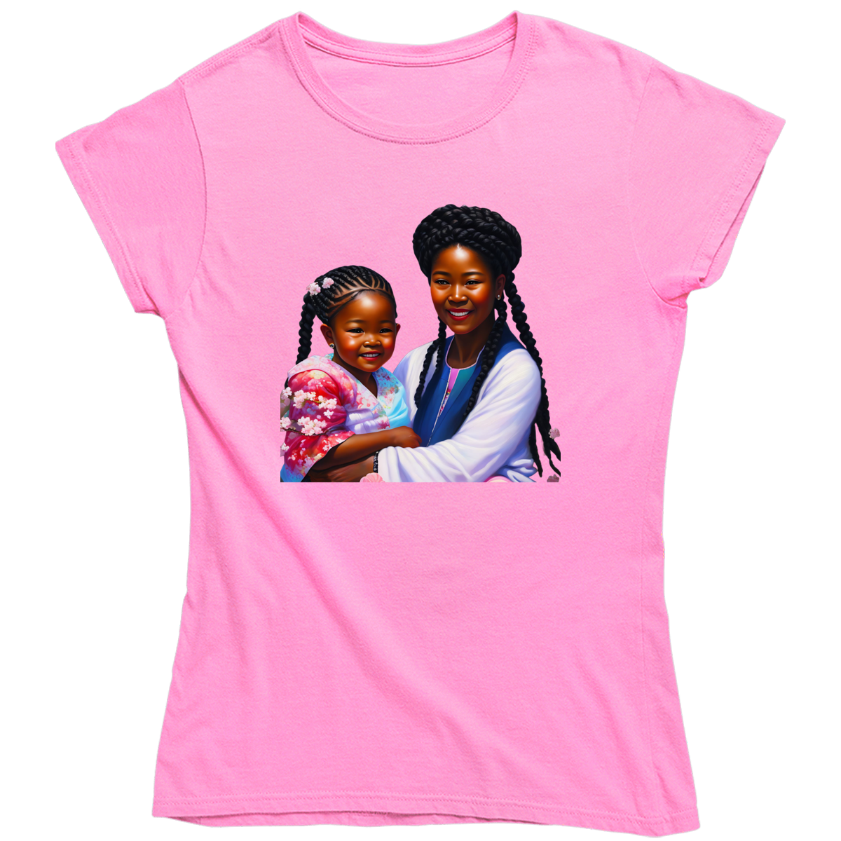 Blasian Mother And Child Beauties Ladies T Shirt