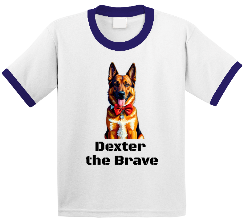 Dexter The Brave - Navy Blue Ringer T Shirt