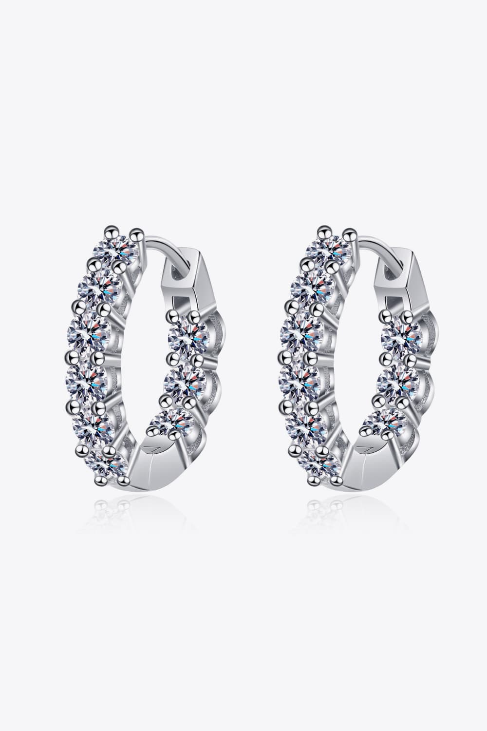 1.8 Carat Moissanite Hoop Earrings - Uylee's Boutique