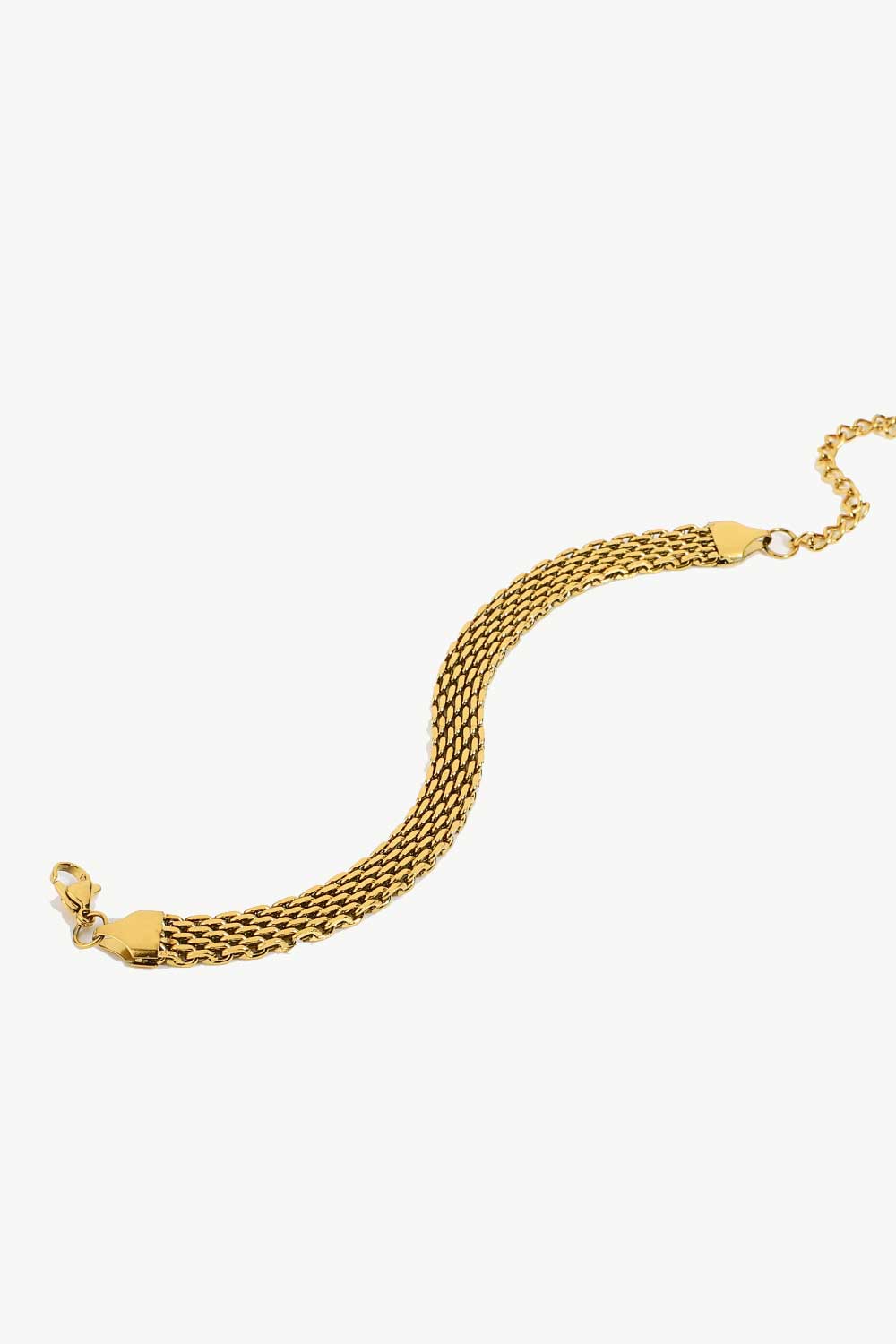 18K Gold-Plated Wide Chain Bracelet - Uylee's Boutique