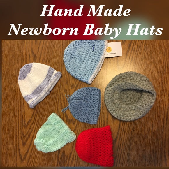 Brand New Hand Made New Born Baby Hats - 6 Patterns