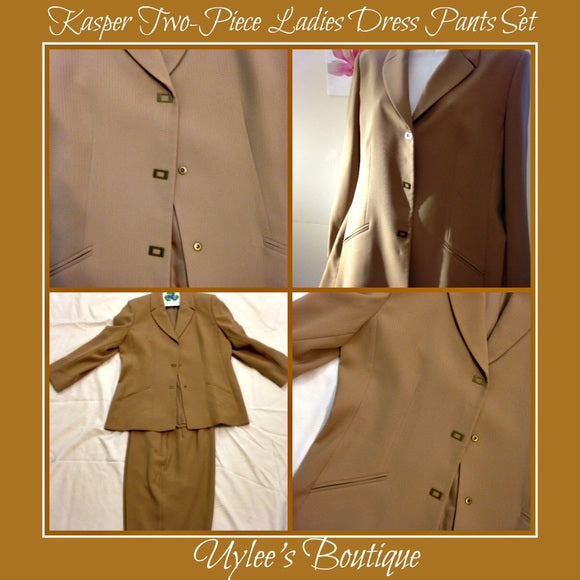 Kasper Two-Piece Ladies Dress Pants Set, Size US 14 - Gently Used