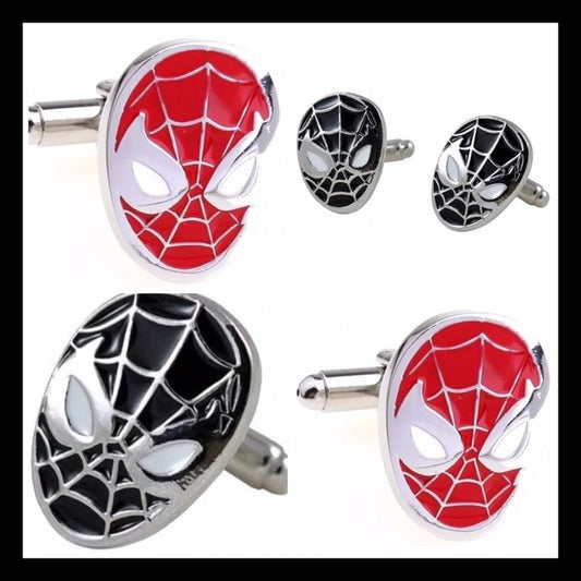 Men's Novelty Spider-Man Cufflinks - Black or Red