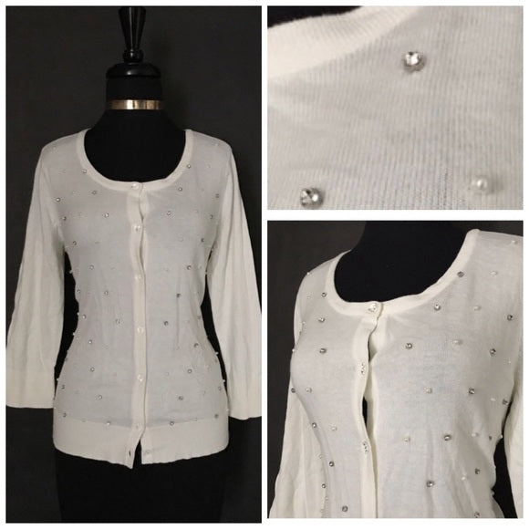 Dana Buchman Studded Cardigan, Size Small - NEW