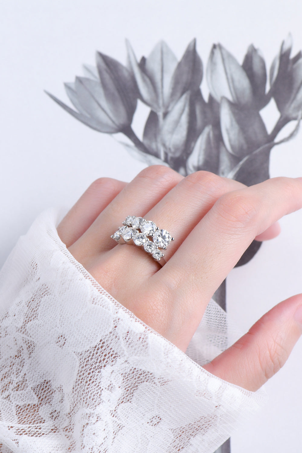 Uylees Boutique Moissanite 925 Sterling Silver Ring