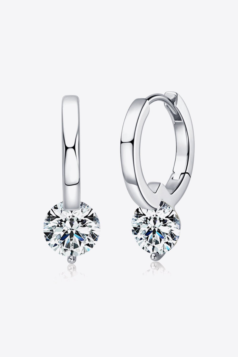 2 Carat Moissanite 925 Sterling Silver Drop Earrings - Uylee's Boutique