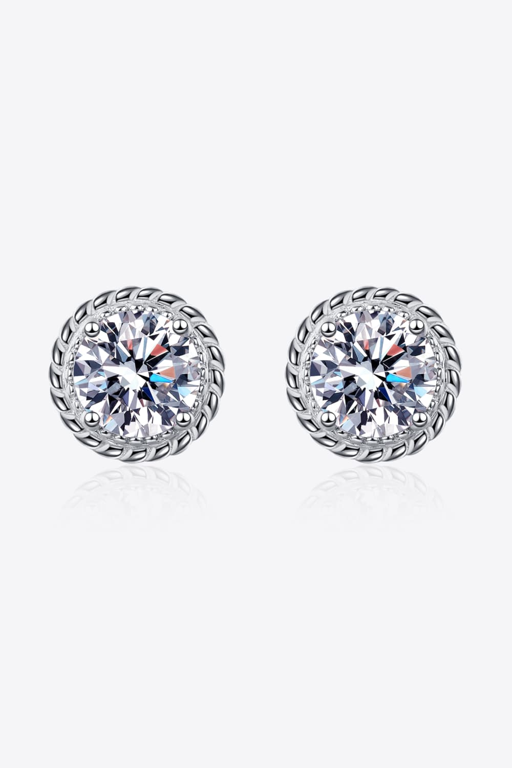 2 Carat Moissanite 925 Sterling Silver Stud Earrings - Uylee's Boutique
