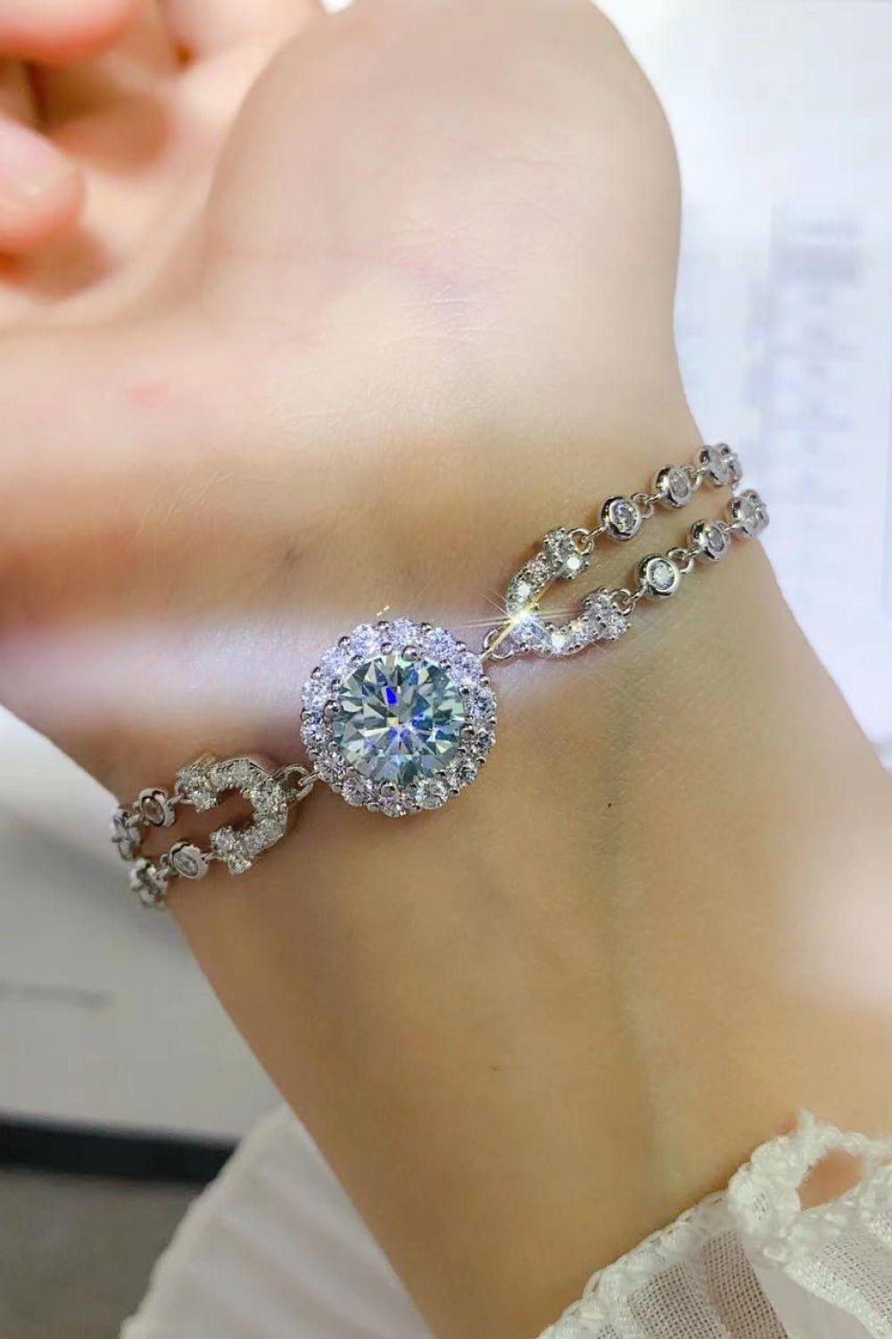 2 Carat Moissanite Double-Layered Bracelet - Uylee's Boutique