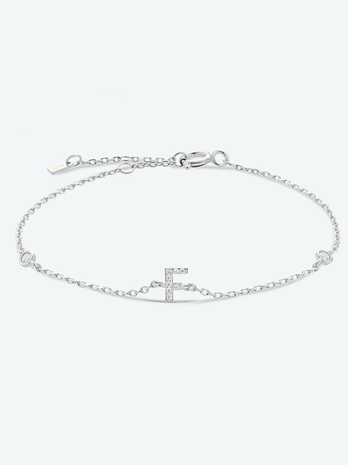Uylees Boutique A To F Zircon 925 Sterling Silver Bracelet