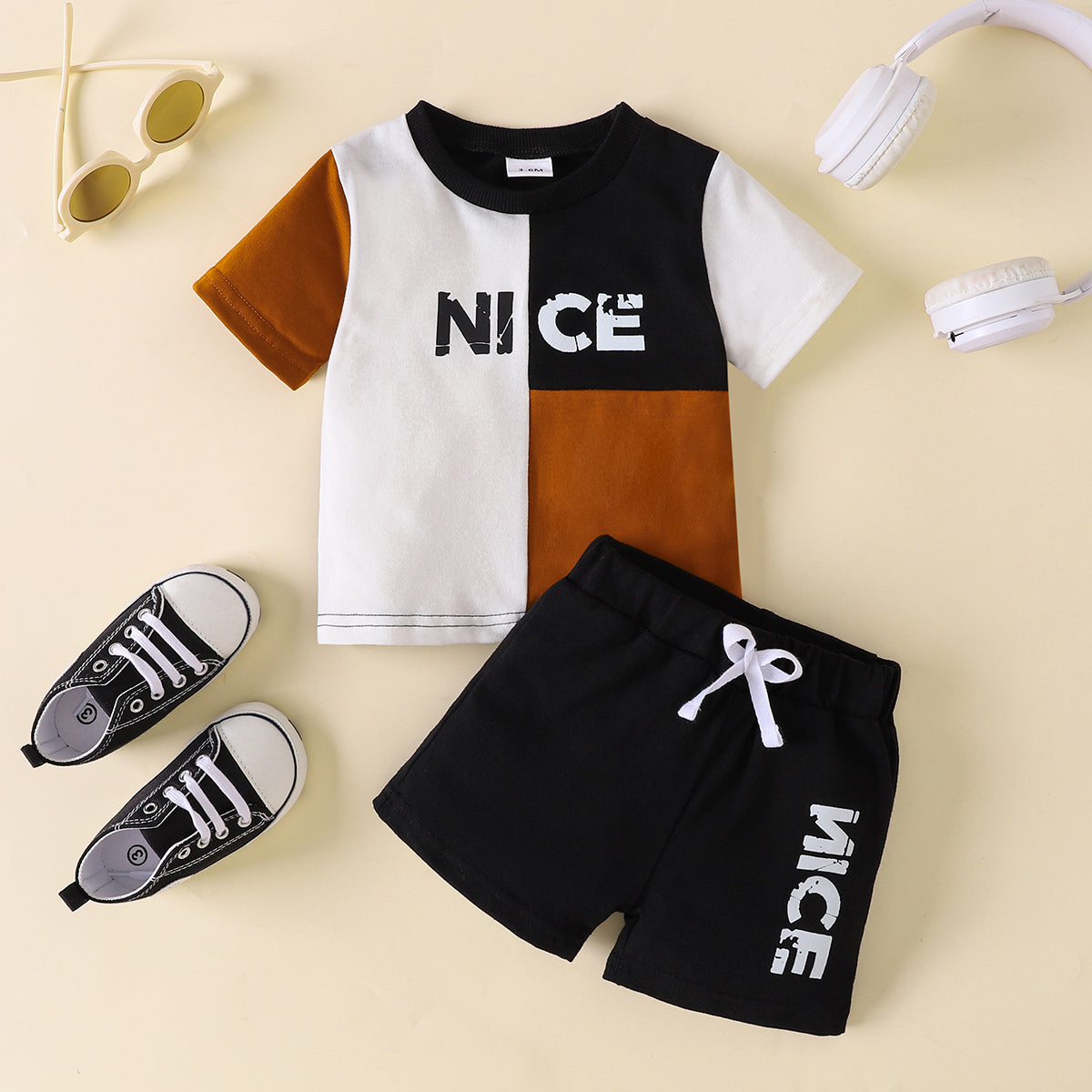 Uylee's Boutique NICE Color Block Tee and Shorts Set