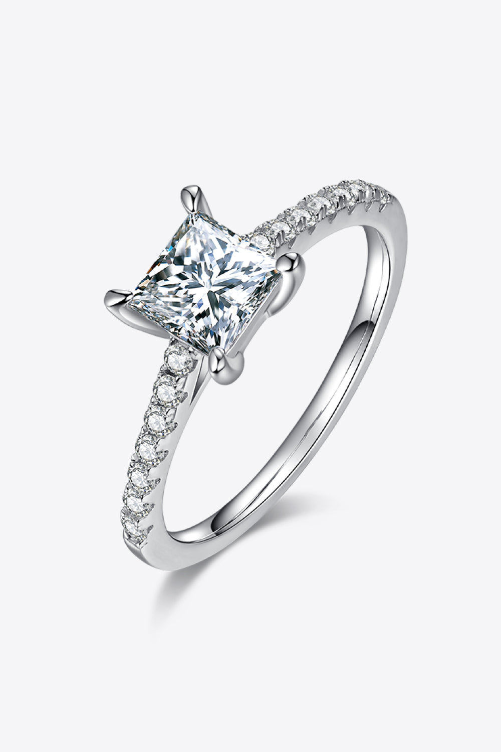 Uylee's Boutique 1.21 Carat Moissanite 925 Sterling Silver Side Stone Ring