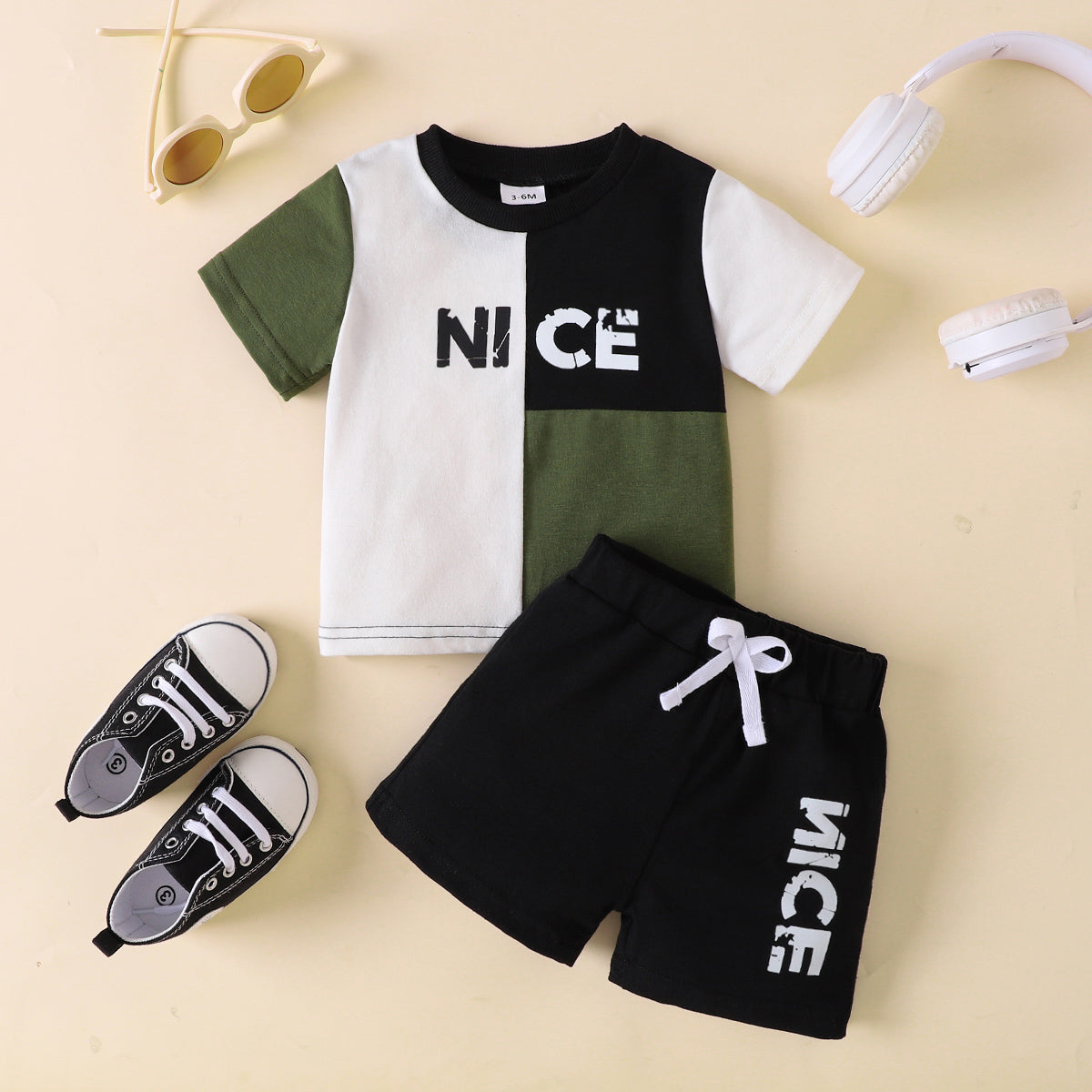 Uylee's Boutique NICE Color Block Tee and Shorts Set
