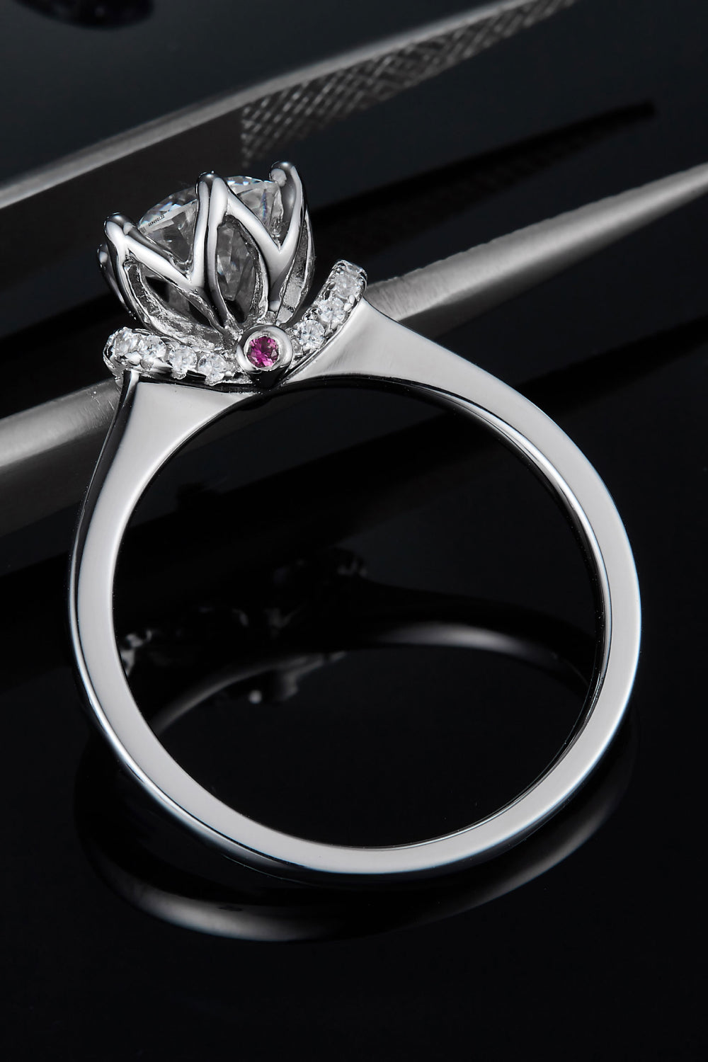 Uylees Boutique 1 Carat Moissanite 925 Sterling Silver Ring