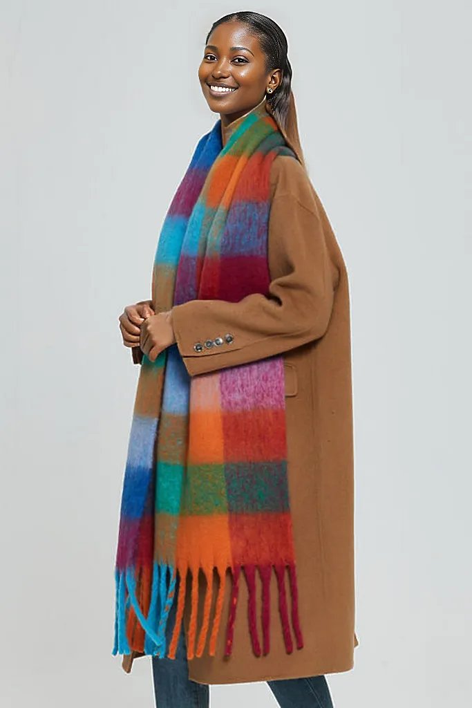 Fringe Detail Polyester Scarf