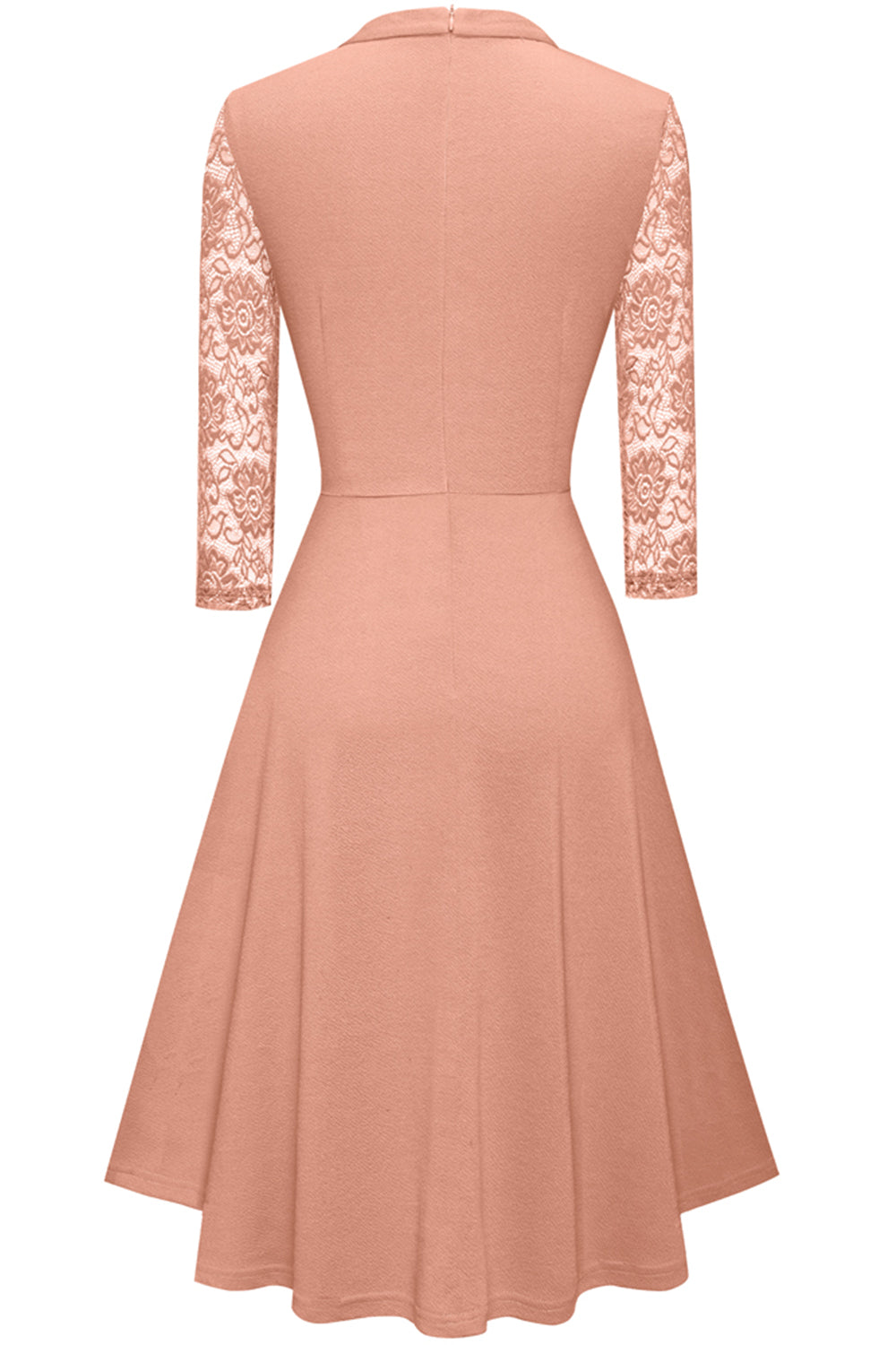 Round Neck Three-Quarter Sleeve Cutout Dress