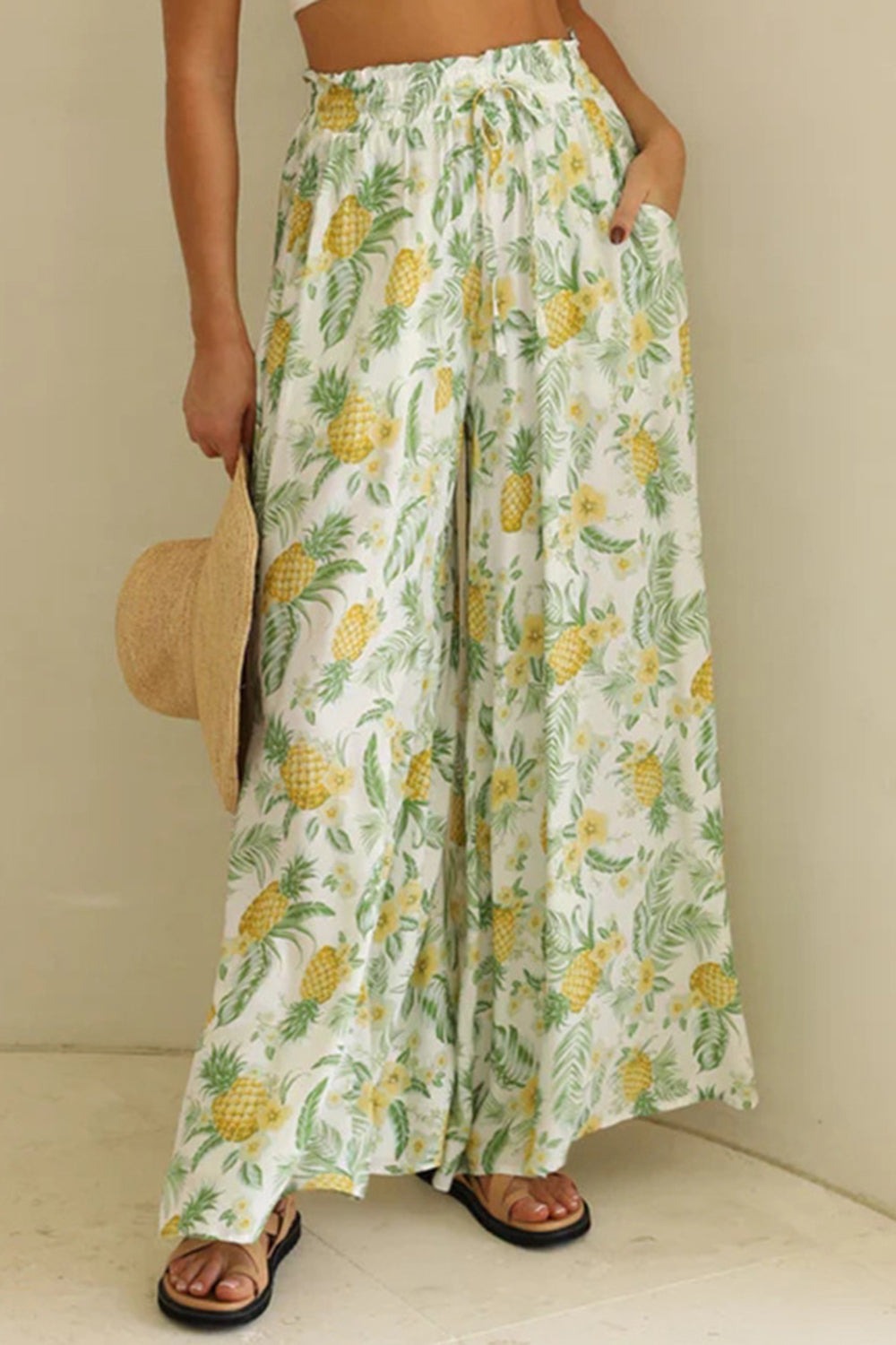 Tied Wide Leg Pants - Four Color Choices