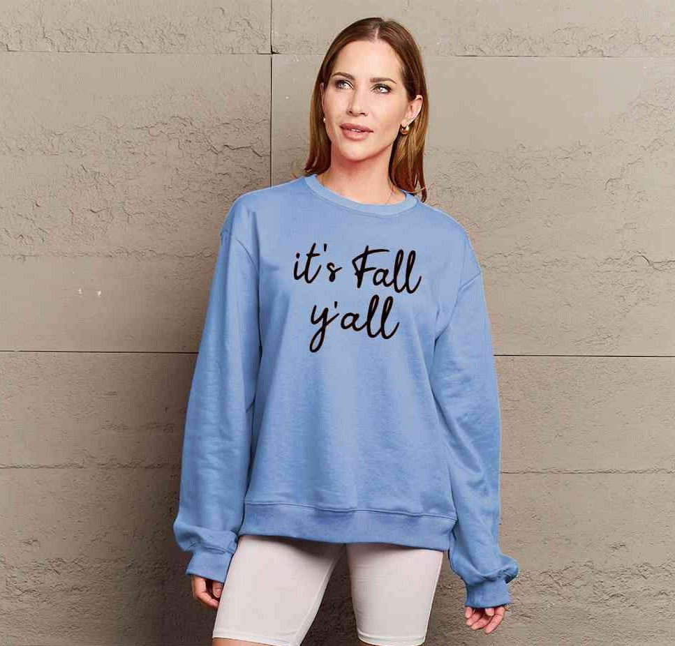 Simply Love Full Size IT'S FALL Y'ALL Graphic Sweatshirt