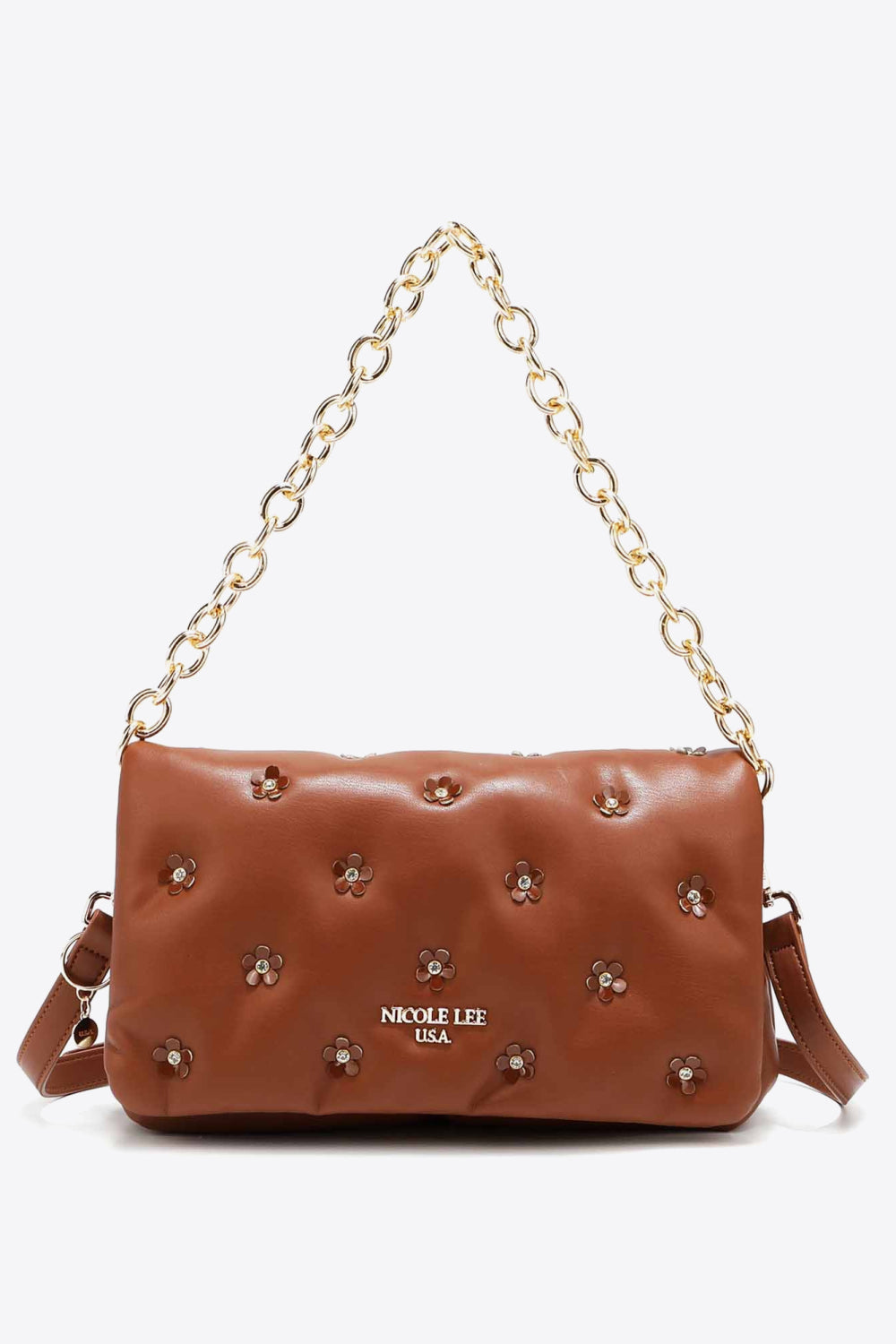 Uylee's Boutique Nicole Lee USA ダイヤモンド フラワー メッセンジャー クロスボディ バッグ