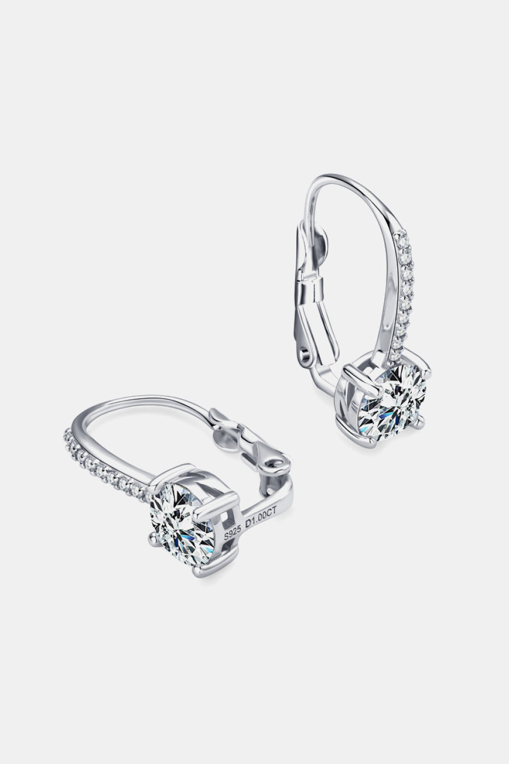 Uylees Boutique 2 Carat Moissanite 925 Sterling Silver Earrings