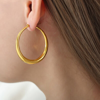 18K Gold-Plated Hoop Earrings - Makes a Great Gift!