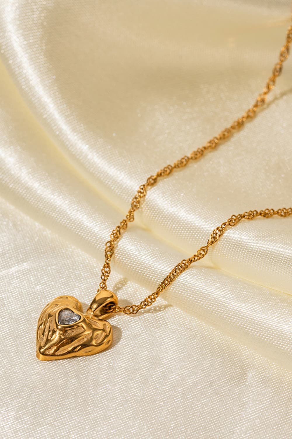Uylees Boutique Heart Pendant Stainless Steel Necklace