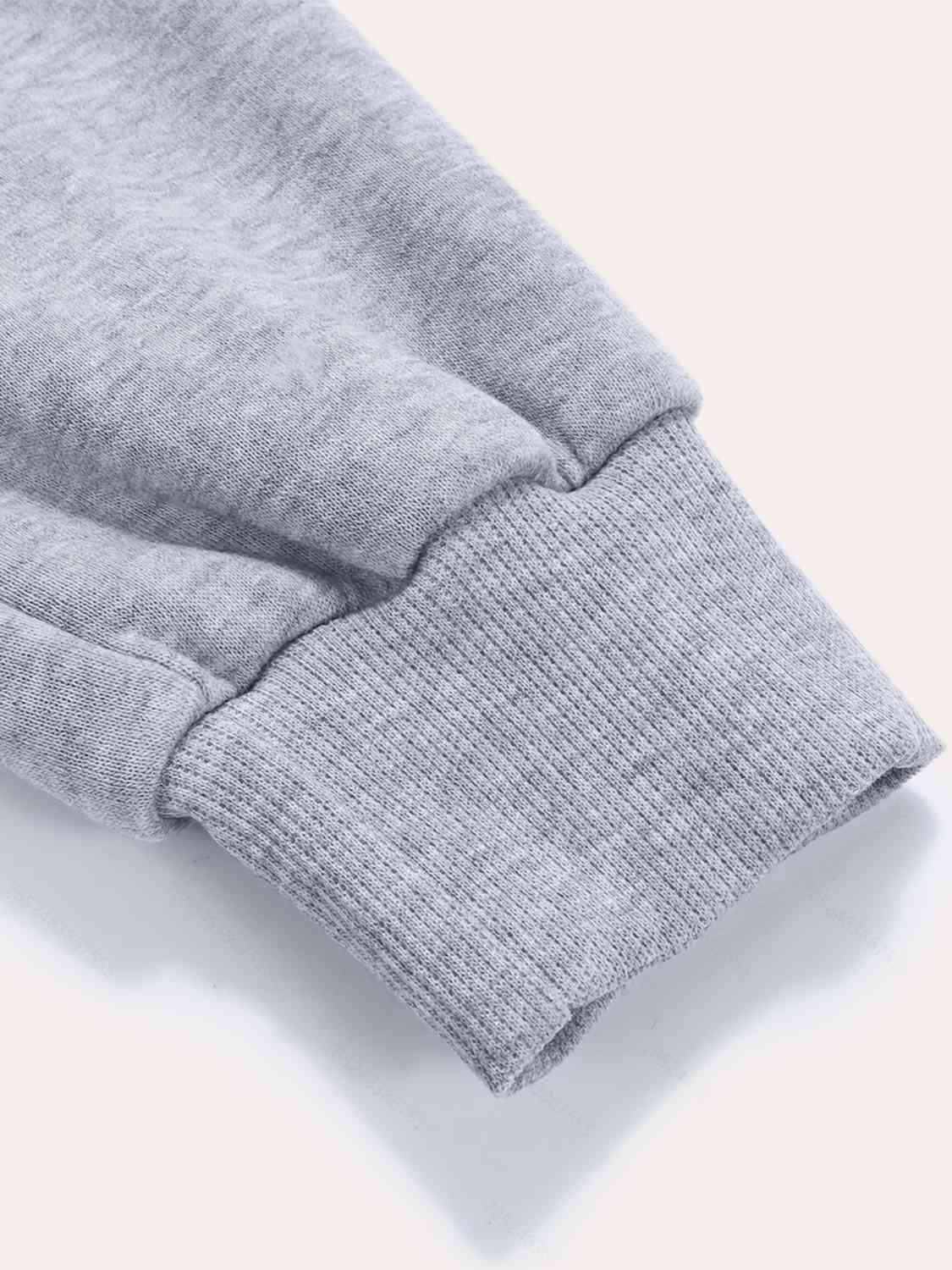 Letter Graphic Long Sleeve Hoodie - Queens, New York