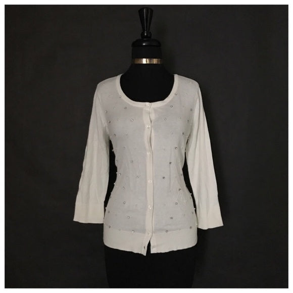 Dana Buchman Studded Cardigan, Size Small - NEW