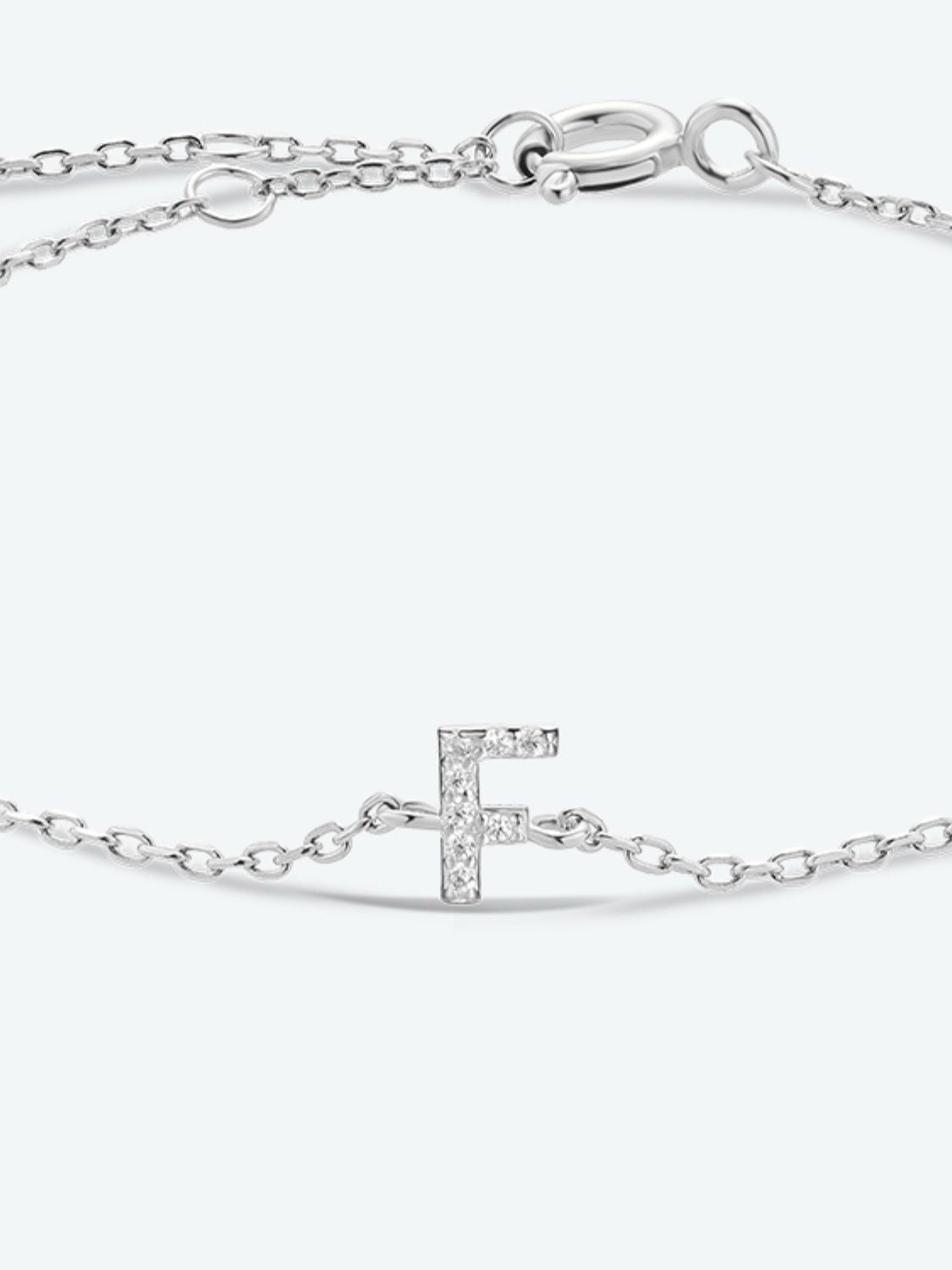 Uylees Boutique A To F Zircon 925 Sterling Silver Bracelet