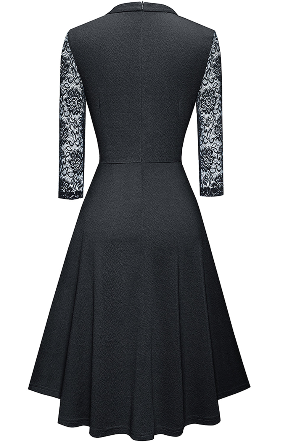 Round Neck Three-Quarter Sleeve Cutout Dress