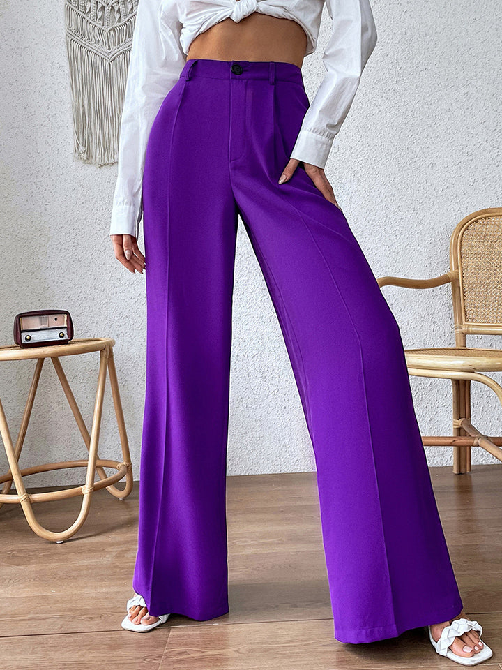 Pantaloni a vita alta a gamba larga