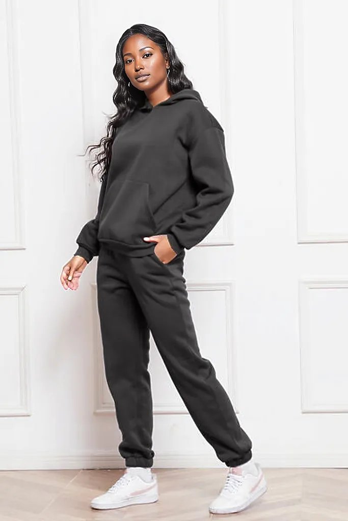 Drop Shoulder Long Sleeve Hoodie and Pants Set