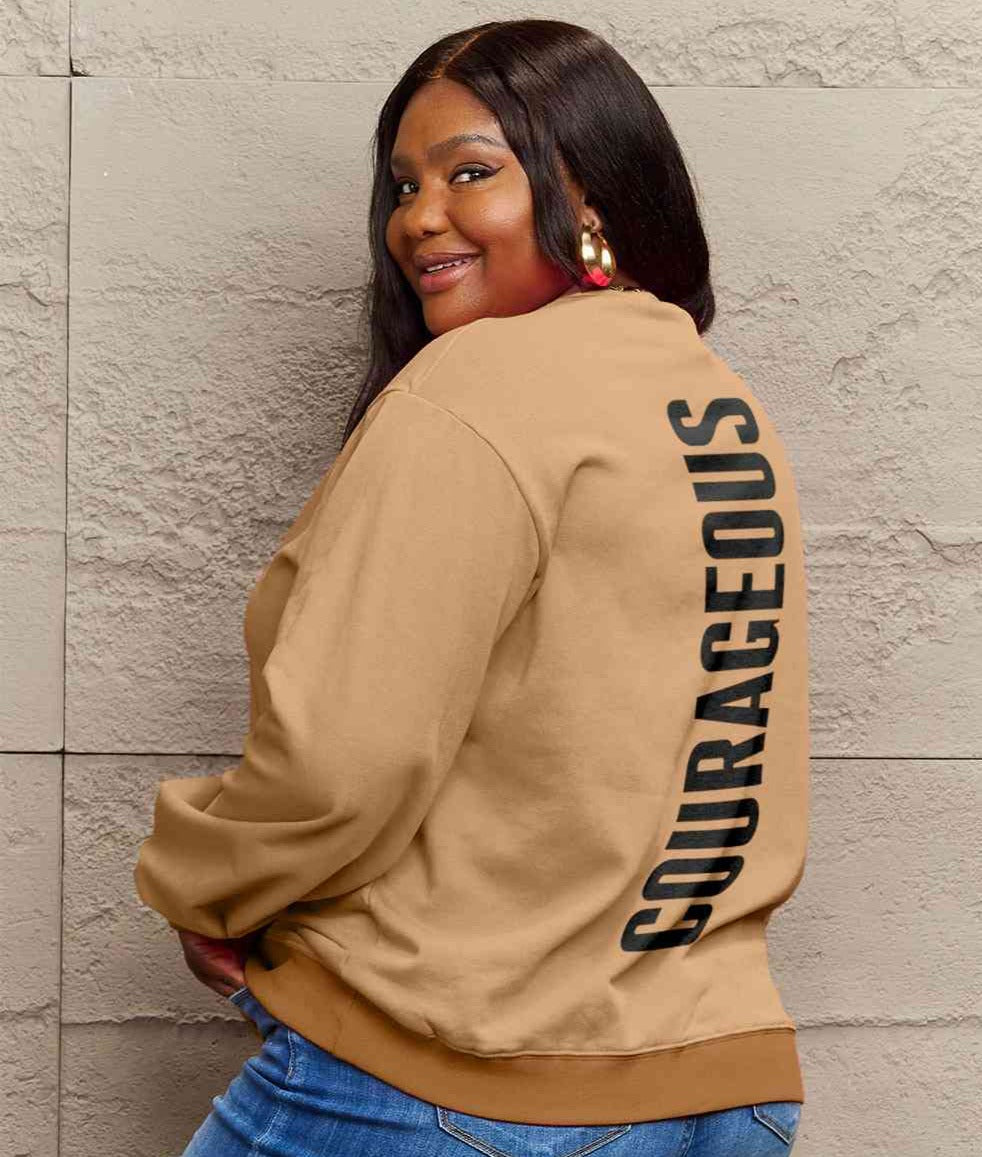 Simply Love Full Size COURAGEOUS Graphic Sweatshirt